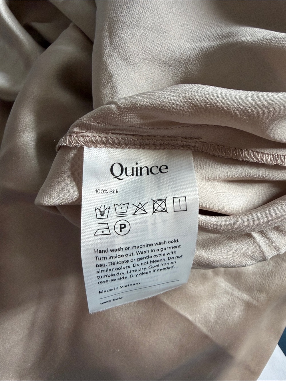 Quince Light Gray Satin Wide-Leg Drawstring Pants - Picture 3 of 3